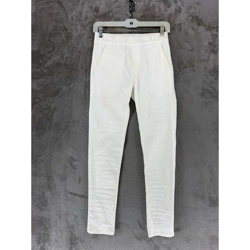 Bevy Flog Pants Women 24 Slim White Stretch High Rise EUC